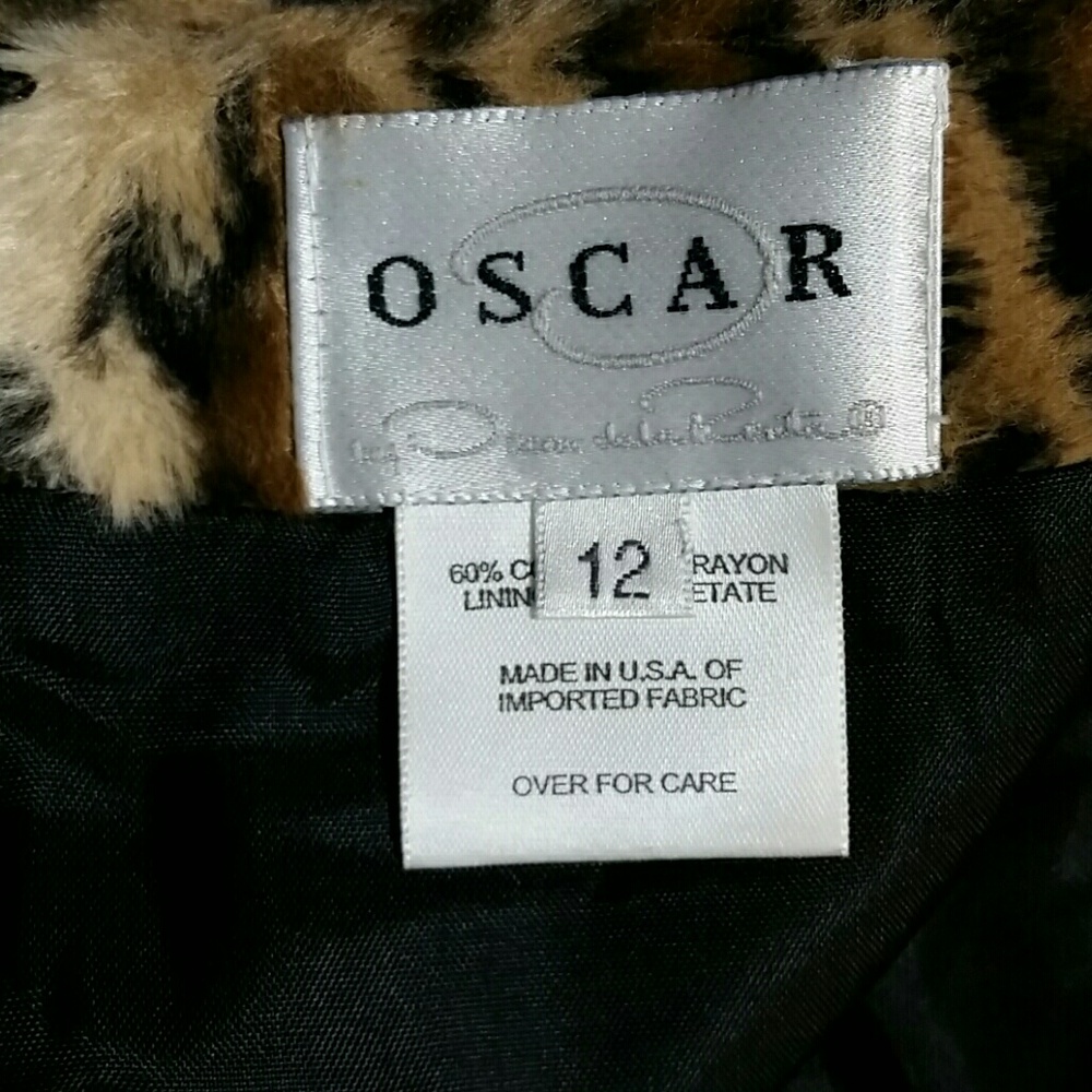 Oscar de la Renta Faux Fur Leopard Pencil Skirt - Picture 5 of 6